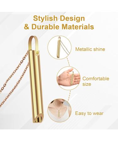 2PCS Breathing & Anxiety Necklace Set - Stop Vaping, Quit Smoking, Mindful Meditation - Silver & Gold - Buy Online on GoSupps.com