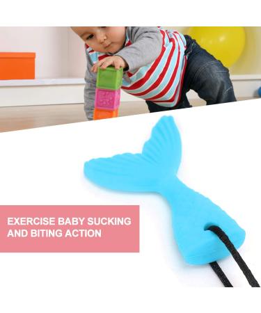 Silicone Fish Tail Baby Tooth Chew Necklace - Teether Stick for Boys & Girls - Buy Online on GoSupps.com