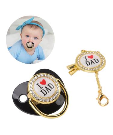 Rhinestone Baby Pacifier - Glittering BPA-Free Silicone Snuller with Chain Clip | Essentials for Premature Babies - Buy Online on GoSupps.com