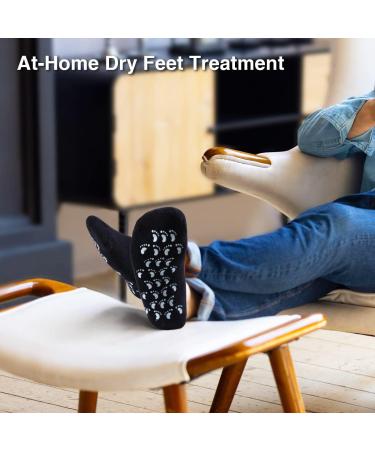 Codream Large Men's Moisturizing Gel Socks - Ultimate Treatment for Dry, Cracked Feet - 2 Pairs, Black, US Men 10-15 - Buy Online on GoSupps.com