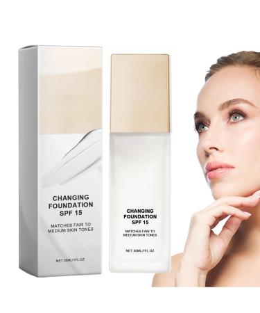 Color-Changing Liquid Foundation - 30ml Makeup Concealer Base | Self-Adjusting Moisturizing Foundation | Lightweight and Long-Lasting Skin-Looking Foundation for Women