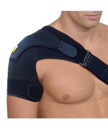 Shoulder Brace for Torn Rotator Cuff - 4 Sizes - Shoulder Pain Relief, Support and Compression - Sleeve Wrap for Shoulder Stability and Recovery - Fits Left and Right Arm, Men & Women (Black, Large/X-Large) Black Large/X-L