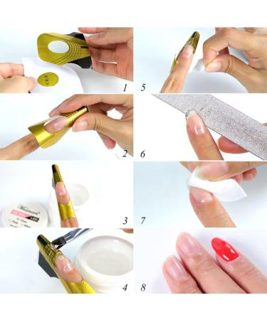 100 Pcs Gold Rectangle Nail Forms Self-Adhesive And Durable Nail Extension Molds Suitable For Uv Gel With Numbers Tips Form Guide for Nail Diy Enthusiasts And Learners - Buy Online on GoSupps.com