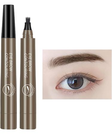 Eyebrow Liquid Pen 4 Point Eyebrow Marker Pen Pencil | Quick Dry Eyebrow Marker Nature Simulation Long Wear No Smudge For Daily Makeup Hersil Gray Brown - Buy Online on GoSupps.com