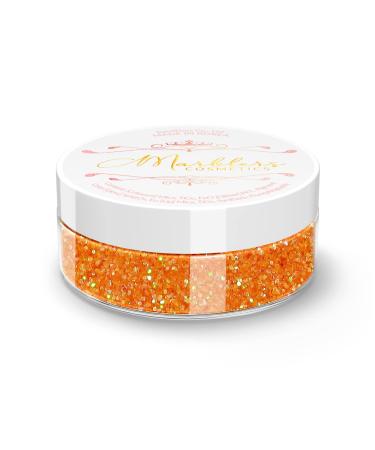 MARBLERS Holographic Face & Body Glitter Rainbow Orange 0.18oz (5g) | Chunky | Chopped | Flake | Non-Toxic | Vegan | Cruelty-Free | Festival, Rave & Party Makeup | Eye, Hair, Nail Polish, Eyeshadow 0.18 Ounce (Pack of 1) Holo Rainbow Orange