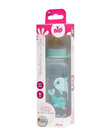 Buy Nip Standard Bottle PP with Anatomical Latex Teat - 250ml Blue Size M (6 Months+). International Shipping Available! - Buy Online on GoSupps.com