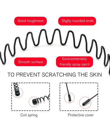 Buy 9 Pieces Unisex Black Metal Hairbands - Fashionable Wave Elastic Headbands for Outdoor Sports & Yoga - Buy Online on GoSupps.com