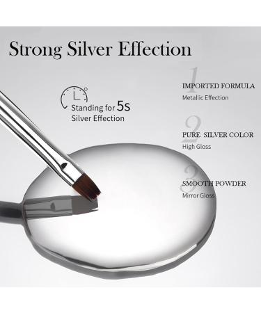 Metallic Painting Gel - Silver Metal Painted Gel Nail Polish - 3D Metal Painting Gel Drawing Mirror Silver UV Painting Gel - Glossy DIY Nail Art for Women Girls - Buy Online on GoSupps.com