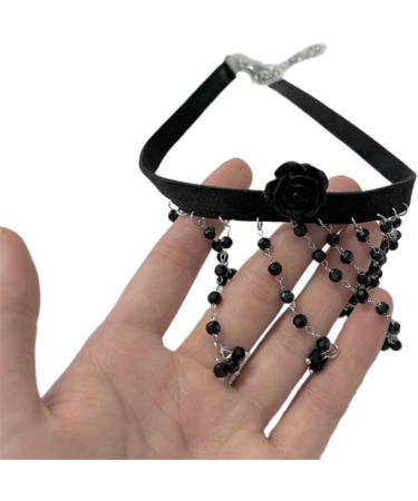 Shop OralGos Retro Acrylic Necklace - Elegant Fringe with Black Crystals | International Shipping Available - Buy Online on GoSupps.com