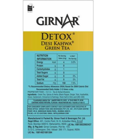 GIRNAR Detox Green Tea Desi Kawa - Buy Online on GoSupps.com
