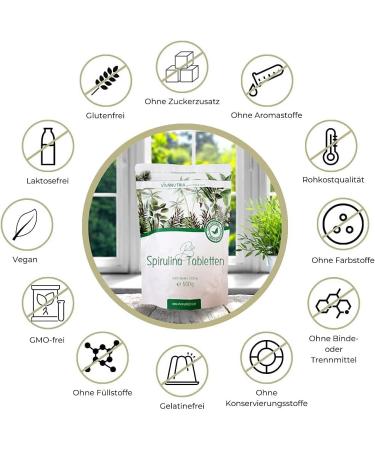 Buy Vivanutria Bio Spirulina Tablets 1000g - 4000 Pure Organic Algae Tabs Additive-Free Lab Tested Raw Food Quality - Buy Online on GoSupps.com