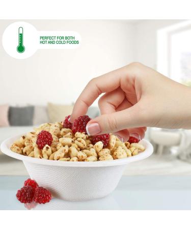 125 Pack 12 oz Compostable Paper Bowls - Eco-Friendly Disposable Bowls for Hot/Cold Food - Sturdy Design, Textured Exterior - Made from Bagasse/Sugarcane - Buy Online on GoSupps.com