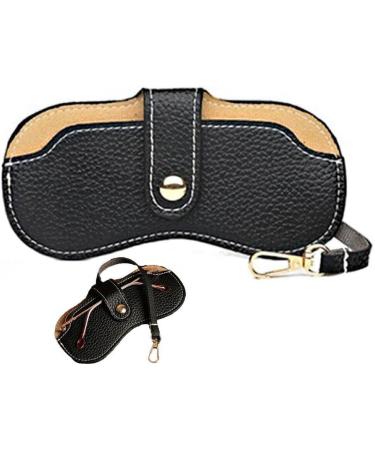 Vintage Leather Eyeglasses Case | Portable Slim Sunglasses Pouch | Soft Glasses Bag for Women & Men - Black - Buy Online on GoSupps.com