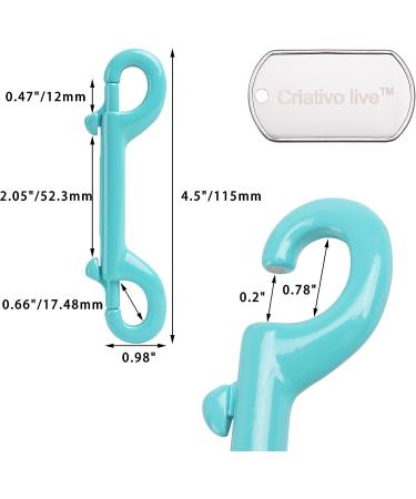Marine Grade Double Ended Bolt Snap Diving Hook Clips - 316 Stainless Steel - Large 4-1/2'' - Light Blue - Buy Online on GoSupps.com