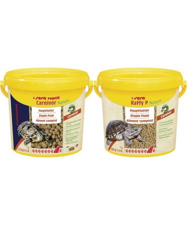 Sera Reptil Professional Carnivor Nature 3.8 L (1.12 kg) - The two -component feed for Carnivore Reptiles & Raffy P Nature 3.8 l (850 g) - for water turtles water turtles 3.8 L (1 Pack) Bundle with Raffy P Nature