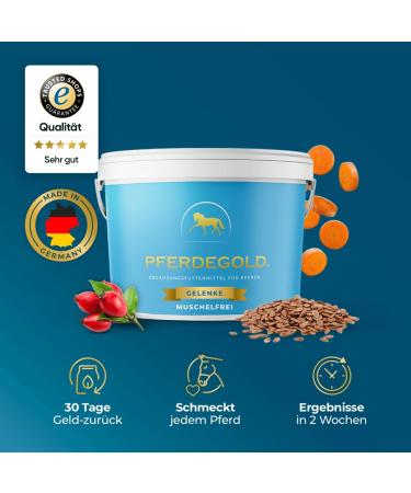 Buy Horse Gold Joint Mussel-Free Pellets - Doping-Free Supplementary Feed for All Breeds - 1.5 kg Bucket - Buy Online on GoSupps.com