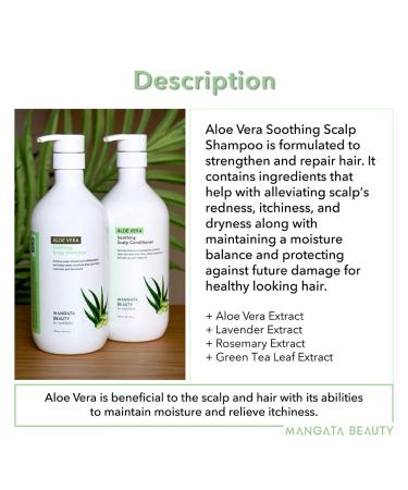 MANGATA BEAUTY Aloe Vera Soothing Scalp Conditioner - Relieves Itchiness, Redness, and Frizz | Natural Moisturizing Formula with Aloe Vera, Lavender, and Essential Oils - Buy Online on GoSupps.com