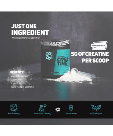 Micronized Creatine Monohydrate Powder Creapure Creatine Supplement Unflavored Muscle Growth Energy & Cognitive Support* 5g per Serving 60 Servings by Smart247 - Buy Online on GoSupps.com