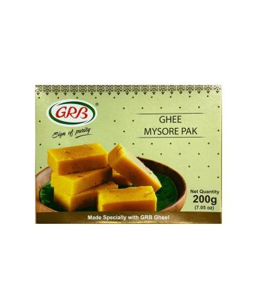 GRB Ghee Mysore Pak Made Specially With GRB Ghee GRB The Sign Of Purity Irresistible Indian Sweet Delight Authentic And Rich Flavors in Every Bite 200G Pack Of 1 Ghee Mysore Pak Pack Of 1