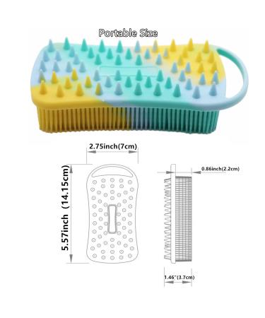 Cinlitek Dual Sided Silicone Body Scrubber - 2 Pack for Exfoliating Shower & Scalp Massage | Bath & Shampoo Brush | Soft Body Exfoliator Silicone Loofah Shower Scrubber - Purple & Yellow - Buy Online on GoSupps.com