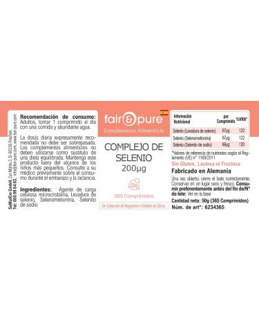 SoMatEm Fair & Pure Selenium Complex tablets 200 g 365 pieces vegan food supplement without additives produced in Germany - Buy Online on GoSupps.com