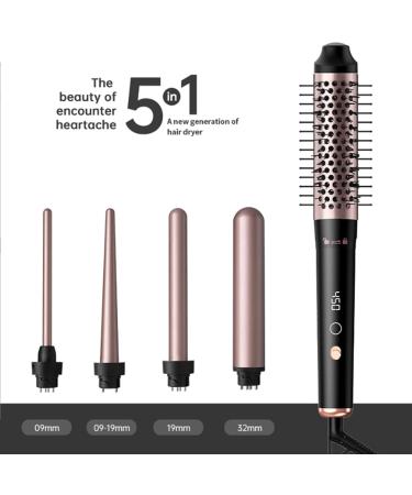 5 in 1 Curling Wand Set - Intelligent Interchangeable Design 4 Temperature Levels LCD Display Multifunctional Curly Hair Iron for All Hair Textures | Ceramic Coating - Buy Online on GoSupps.com