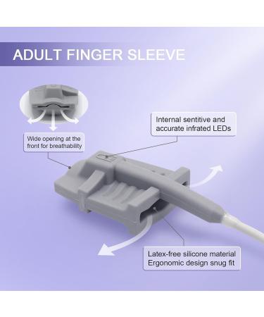 SkMeditec Spo2 Sensor for Nellcor Oximax - 9.8ft Finger-Sleeve Probe for Adults | 14-Pin Connection - Buy Online on GoSupps.com