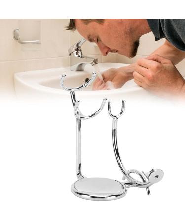 Premium Manual Shaver Stand & Shaving Brush Soap Dish - Galvanized Metal Razor Holder for International Shipping - Buy Online on GoSupps.com