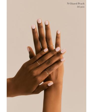 ohora N Glazed Peach Semi Cured Gel Nail Strips - Salon-Quality, Long Lasting, Easy to Apply & Remove - Buy Online on GoSupps.com