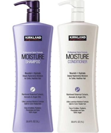 TraderB Kirkland Signature Professional Salon Formula Moisture Shampoo & Conditioner 33.8fl oz 1 litter (Two Bottles)