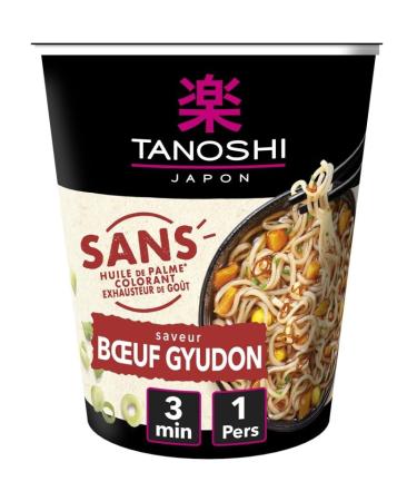 G n rique Tanoshi Set of 4 colorless beef pasta cups 64g delicious Asian taste for pasta lovers (80-100 characters)