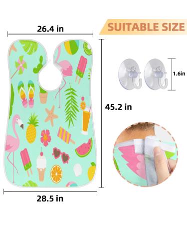 Summer Flamingo Beard Bib Apron - Waterproof Hair Catcher for Men | Non-Stick Grooming Cape & Suction Cups | Perfect Gifts for Men - Buy Online on GoSupps.com
