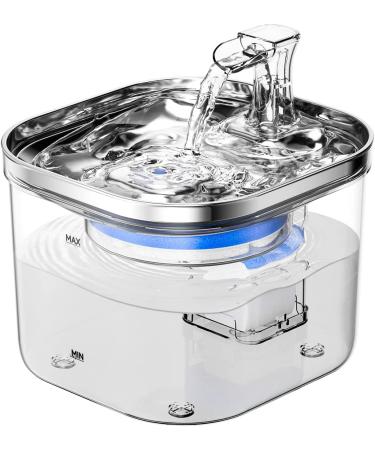 68oz 304 Stainless Steel Cat Water Fountain with 3 Filters | Automatic Pet Dispenser | Quiet Electric Drinking Fountain for Small Dogs and Multiple Pets - Buy Online on GoSupps.com