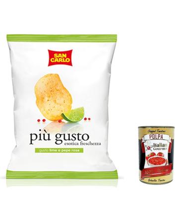 Italian Gourmet E.R. San Carlo pi gusto Lot de 10 chips de pommes de terre sal es 50 g + Italian Gourmet Polpa 400 g