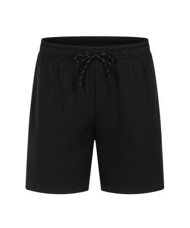 YHAIOGS 7in Shorts Men Summer Light Cotton Linen Loose Casual Straight Wide Leg Harem Pants Eight Pants Workout Shorts Pants 041-black-4 4X-Large