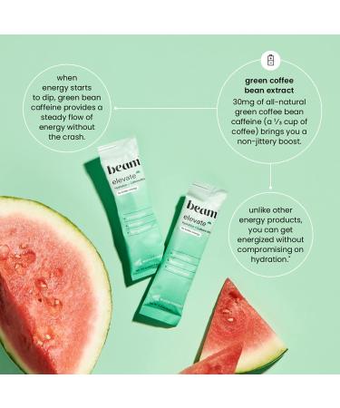 Beam Organics Watermelon Hydration Energy Powder Packets - 15 Single Serves | Hydrating Pre Workout Boost, Coffee Substitute & Immune Support - Buy Online on GoSupps.com