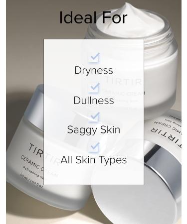 TIRTIR Natural Ceramide Cream | Deep Moisturizer for Glass Skin | Polyglutamic Acid & Centella Extract | Korean Skincare 3.38 Fl Oz | Lightweight & Nature-Derived - Buy Online on GoSupps.com