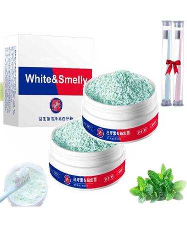 Aiposhiy Teeth Whitening Powder Natural Teeth Whitening Powder Tooth Cleaning Powder Mint Whitening Teeth Deeply Cleans Stains and Dirt and Freshens Breath (2PCs)