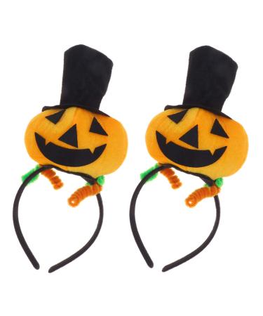 Minkissy 2-Piece Halloween Pumpkin Headbands | Black Hat Pumpkin Ball Design Hair Hoop for Halloween Party Decor - Buy Online on GoSupps.com