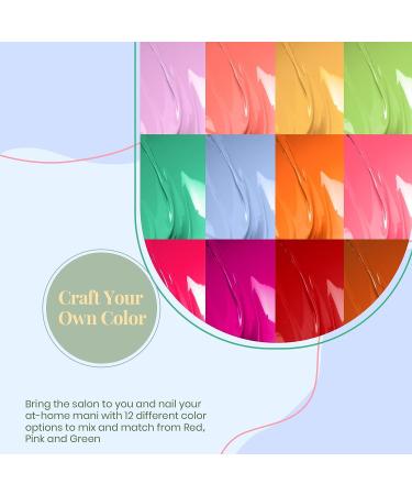 Beetles 12-Piece Macaroon Gel Nail Polish Kit - Hot Pink Red Neon Green Yellow Set | Salon-quality Soak Off LED Nail Lamp Manicure Set for Women, Mom, Girlfriend | Nail Art Gifts - Buy Online on GoSupps.com