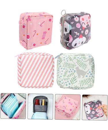 PLAFOPE 4pcs Sanitary Napkin Storage Bag - Travel Makeup Pouch Set for Women - Buy Online on GoSupps.com