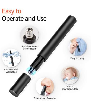 ZHIBAI Ear and Nose Hair Trimmer - Painless Portable Dual Edge Battery-Operated Hair Remover for Men & Women IPX7 Waterproof - Buy Online on GoSupps.com