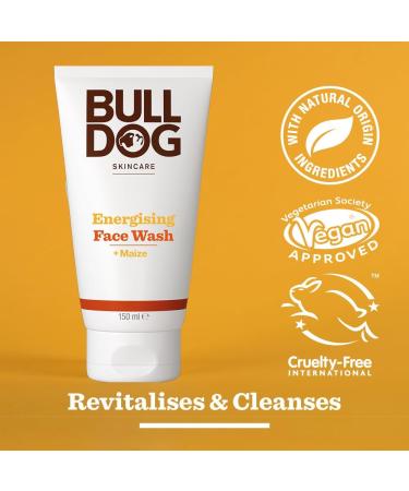 Bulldog Skincare Energising Face Wash for Men - Revitalising Cleanser 150ml - Buy Online on GoSupps.com