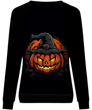 Halloween Costumes Printed Fashionable Casual Long Sleeved Zipper Round Neck Hoodies Sweater Tops Womens Band Black Large - Buy Online on GoSupps.com