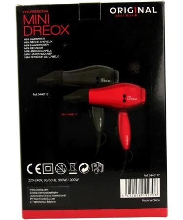 Sinelco France Original Mini Hair Dryer DC Metallic Red 1000 W 220/240 V/110 V - Buy Online on GoSupps.com