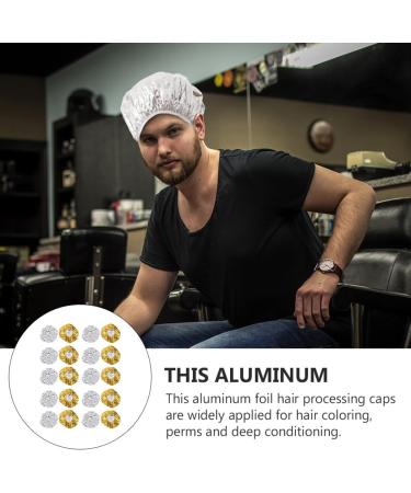 SEWACC Lot de 20 Bonnets de Soin Capillaire en Aluminium R utilisables 10 Dor s et 10 Argent s Bonnets Thermiques lastiques pour Profond Coloration et Soins des Cheveux Accessoires - Buy Online on GoSupps.com