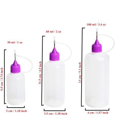 30 Pcs Precision Tip Applicator Bottles + 5 Mini Funnels for DIY Crafts & Painting - Multicoloured Tips for Quilling, Acrylic Painting, Gluing & Oiler Projects - Buy Online on GoSupps.com