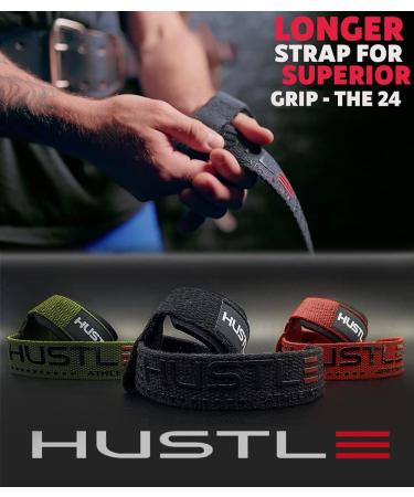 Hustle Lifting Wrist Straps for Weightlifting - Power Cotton Wraps with Silicone Grip - Deadlift Straps Dark Carbon - Buy Online on GoSupps.com