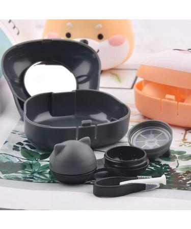 Dog Contact Lens Case Set - Portable Travel Kit with Mirror, Bottle, Tweezers, Stick Remover - 2 Pcs Animal Holder Storage Container - Buy Online on GoSupps.com