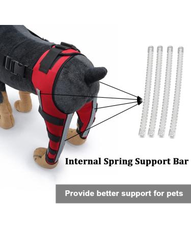 Dog Knee Brace Dog Double Rear Leg Brace with Metal Hinged Flexible Support and Reflective Seat Belts Dog Acl Brace Hind Leg|Red (S) - Buy Online on GoSupps.com